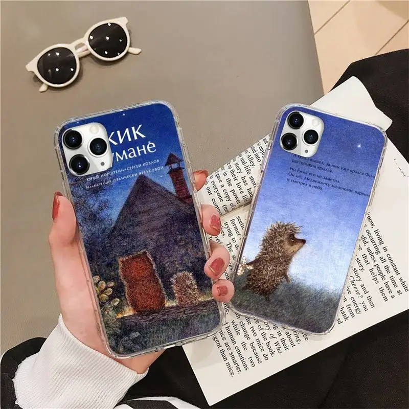 

Hedgehog in the Fog cartoon Phone Case Transparent soft For iphone 12 11 13 7 8 6 s plus x xs xr pro max mini