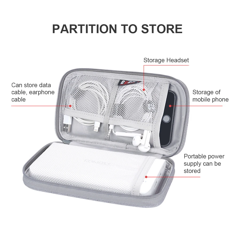 Mobile Hard Storage Bag Organizer Earphone Case Drive Container Multifunction Electronic Data Cable Bags | Дом и сад