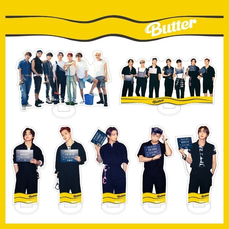 KPOP Bangtan Boys Butter Standing Acrylic Stand Up Tablecard Stop Sign K-POP JK V Surrounding New Korea Group Thank You Card