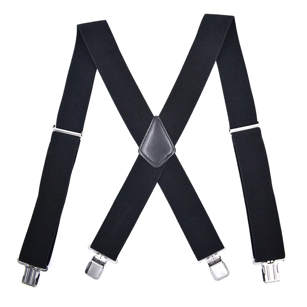 

50mm Wide Elastic Adjustable Men Trouser Braces Suspenders X Shape with Strong Metal Clips Ceinture Homme Hombre