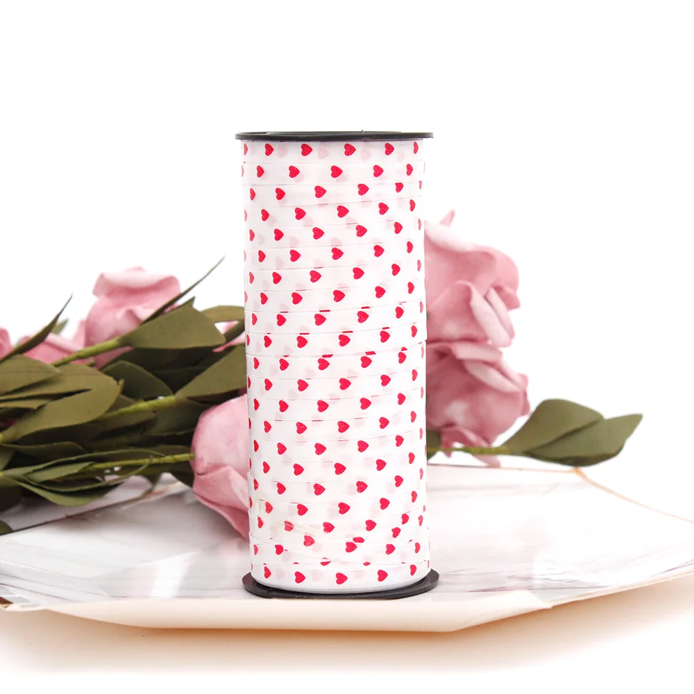 100 ярдов/рулон 5 мм цветная печатная лента для сердца свадебной вечеринки декор DIY