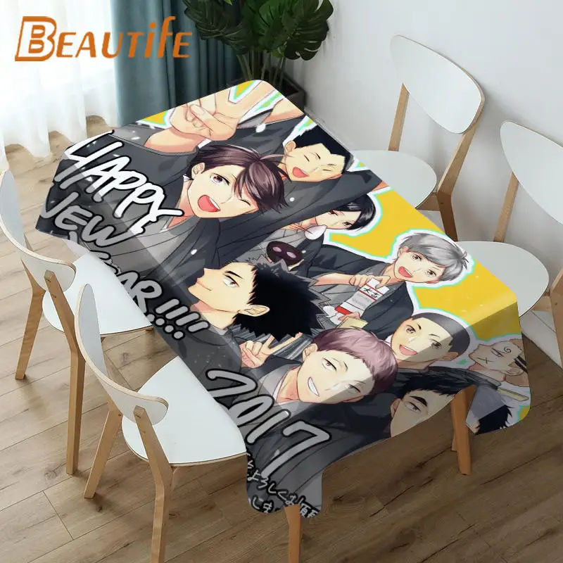 

Anime Haikyuu Tablecloth Fashion Style Hotel Picnic Party Table Waterproof Table Covers Home Dining Tea Table Decoration