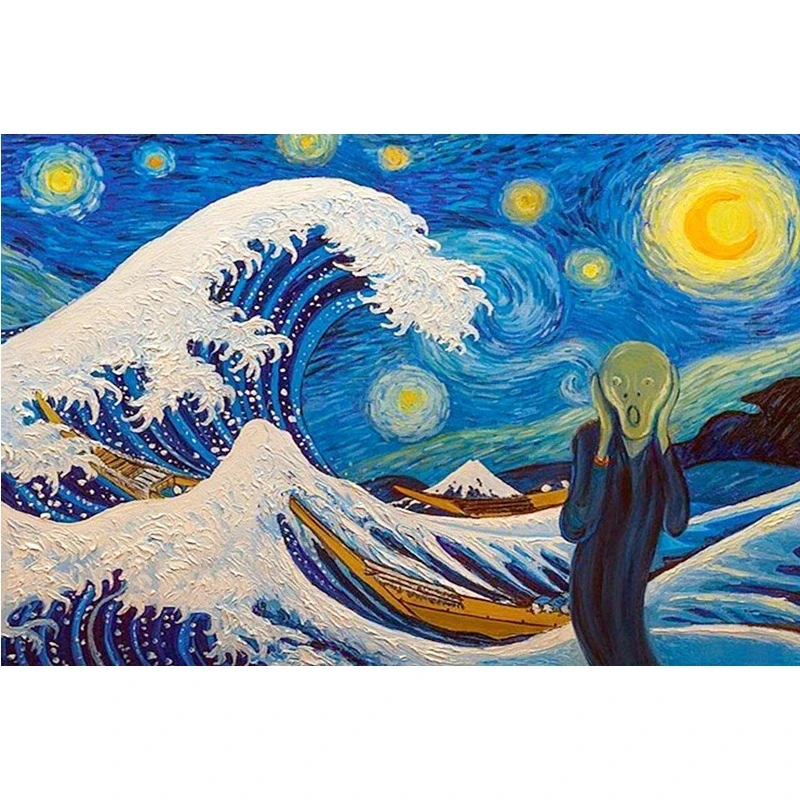 

5D DIY Full Square Round Resin Diamond Painting Shouting And Starry Night Cross Stitch Embroidery Mosaic Handmade Gift