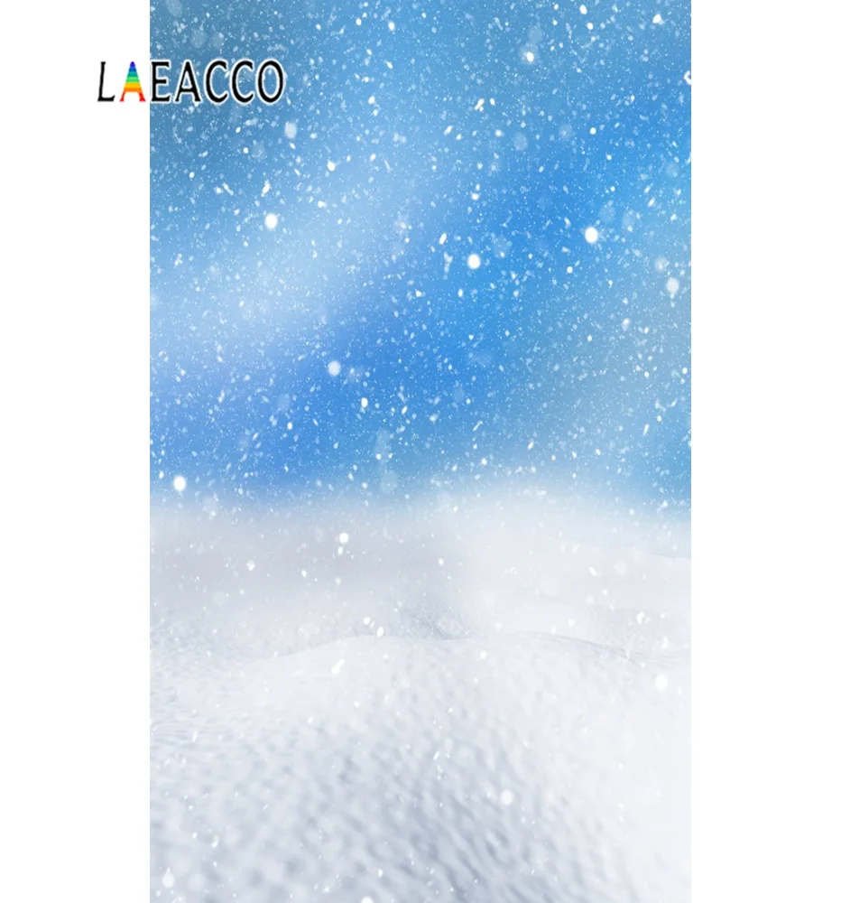 Laeacco Фото фоны зимнее голубое небо снежинка снег ребенок открытый живописные фотографии фоны фотосессия Фотостудия