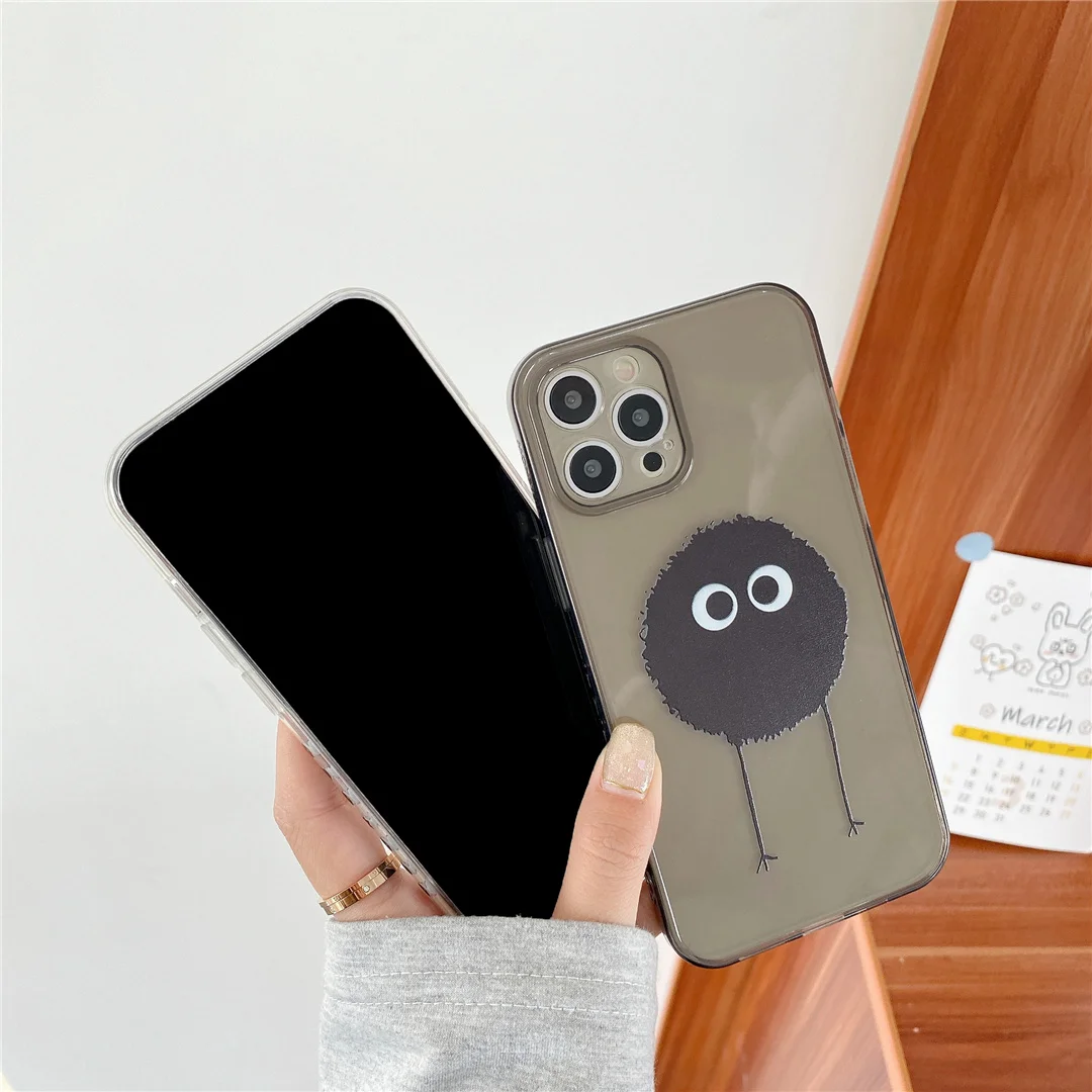 

Epoxy Glitter Transparent Cute Black Briquettes Phone Case for IPhone IPhone 7 8 Plus X XR XS 11 12 Mini Pro Max