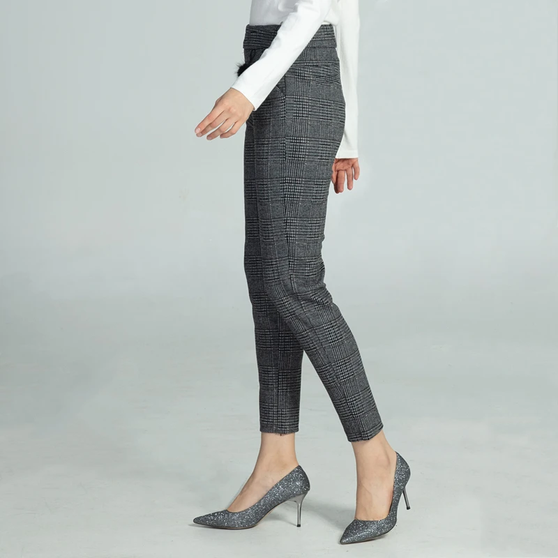 Marwin зимние плотные клетчатые штаны с манжетами в тонкую полоску штаны-колышки