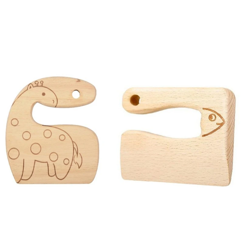 

Wooden Children's Knives Cutting Vegetables Cute Shapes No Hurting Hands Children's Safe Cooking Tools Kids Cutter Kitchen Tool