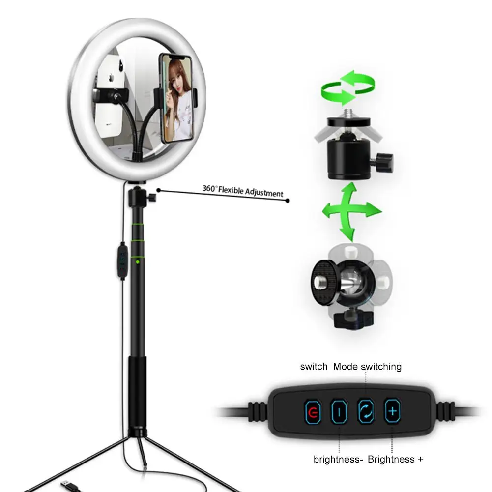 26 см заполняющий свет для селфи с зеркальной палкой штатив фотографический зажим