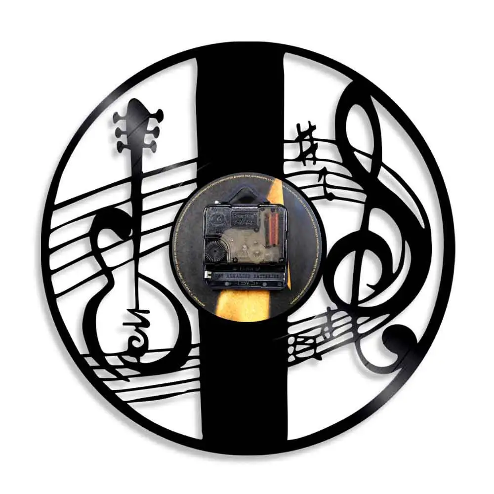 Настенные часы Treble Clef для музыки настенные с музыкальным инструментом