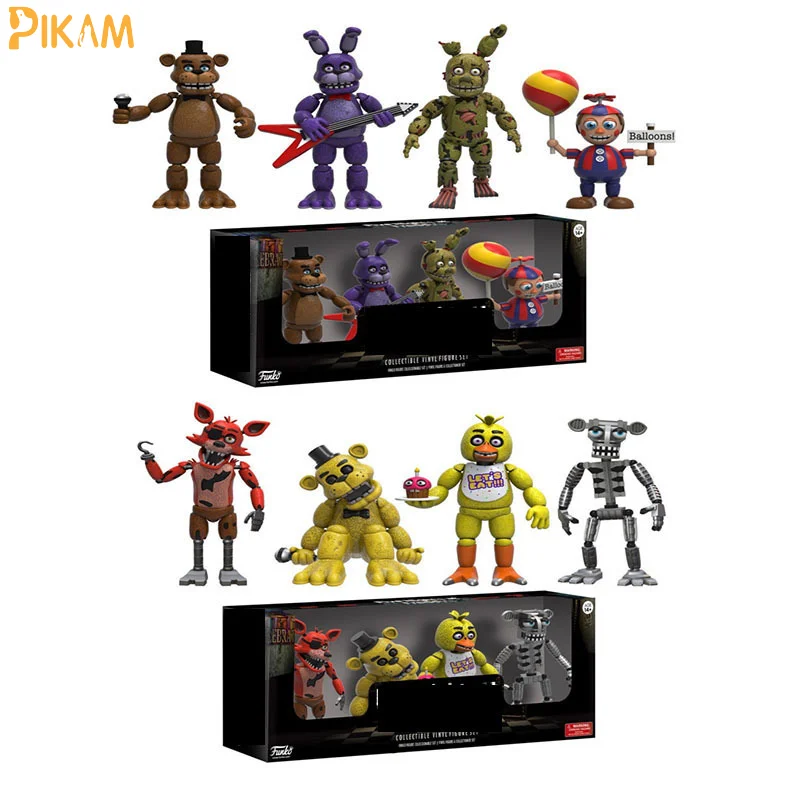 

FANF Action Figures Nights at Nightmare Chica Bonnie Funtime Foxy PVC Toys Model Zombie Biochemical Doll For Kid Friends Gifts