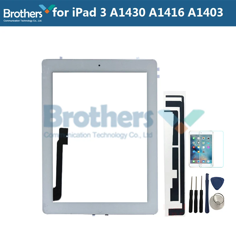WhiteButtonToolGlass 9,7 для iPad 3 A1416 A1430 A1403 сенсорный экран дигитайзер Сенсорная панель Замена планшета для iPad 3 экран с домашней кнопкой - Цвет: WhiteButtonToolGlass
