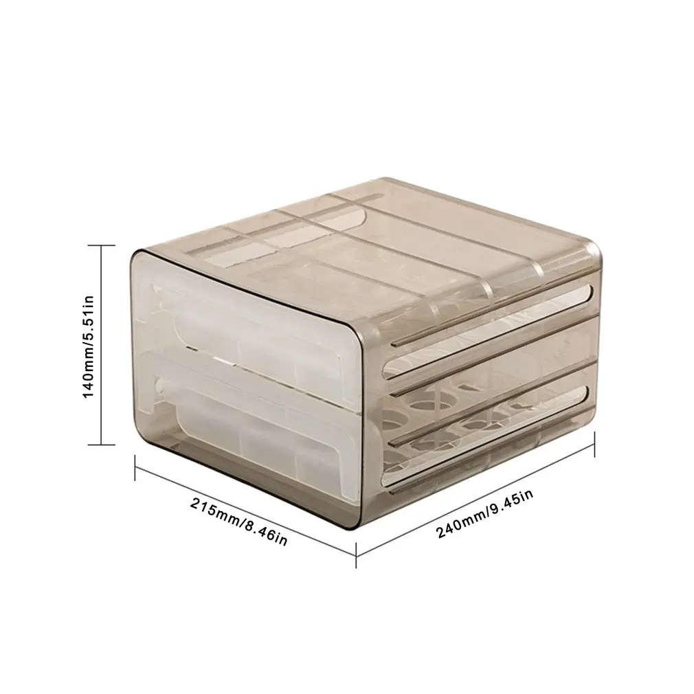 

32 Drawer Type Household Egg Storage Box Large Capacity Double Layer Stackable Drawer-Type Refrigerator Egg Box Kitchen Storage