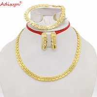 adixyn dubai jewelry set gold colorcopper bracelet necklace earrings bridal jewellery egyptturkeyafrica gifts for women n06207