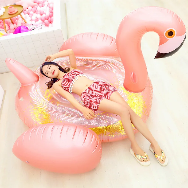 

Гигантский надувной фламинго, розовое золото, 200 см, плавательный круг для взрослых, надувной матрас, игрушки для бассейна, водный бассейн