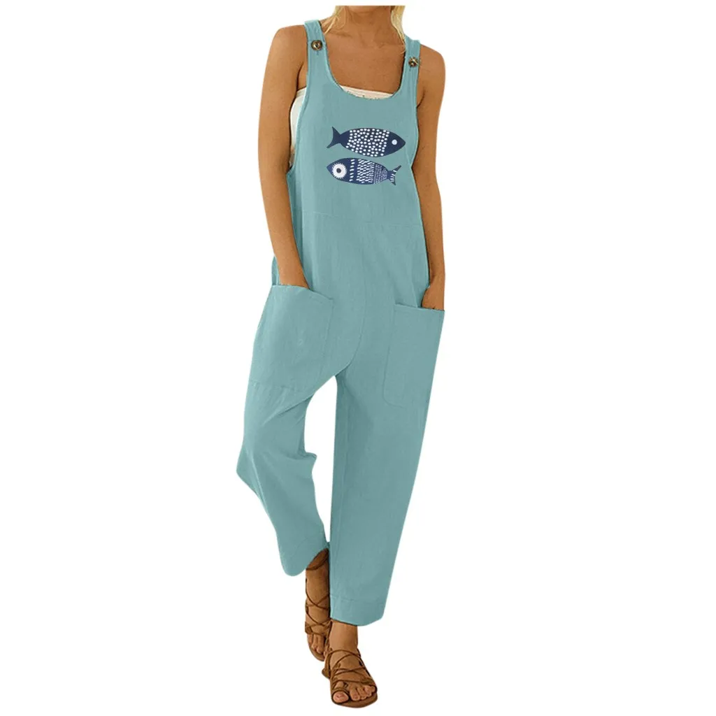 Женские летние комбинезоны KLV повседневные боди с принтом в стиле бохо