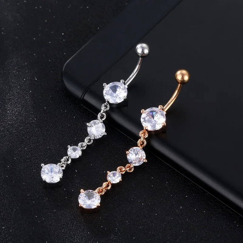 

Zircon Belly Button Ring Surgical Steel Navel Piercing Ring Belly Piercing Ombligo Ring Nombril Pircing Navel Rings Body Jewelry