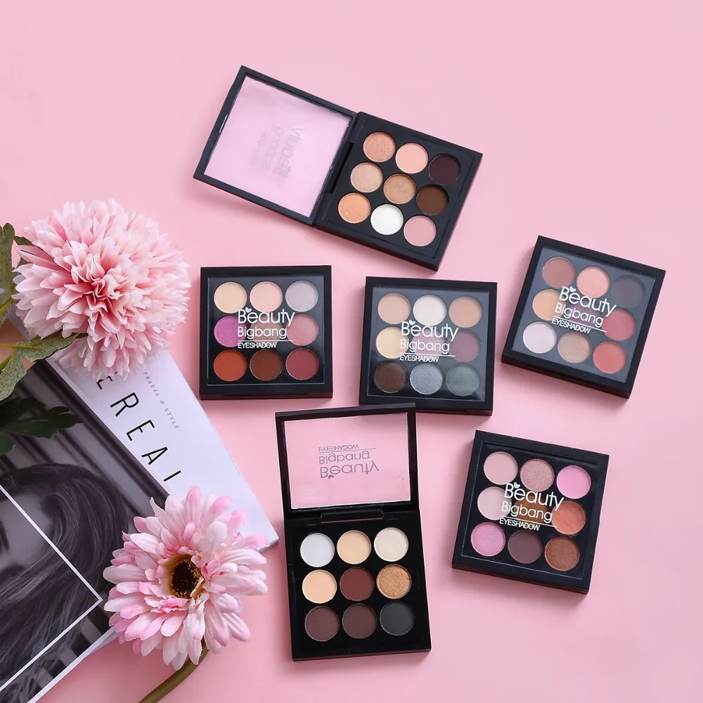 BeautyBigBang 9 цветов блестящие тени для век матовые мерцающие макияж светящиеся несколько стилей Дымчатая Палитра Тени для век