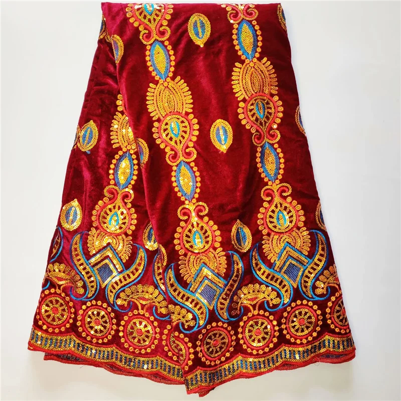 Высококачественная шелковая Бархатная ткань с вышивкой и блестками бархатная