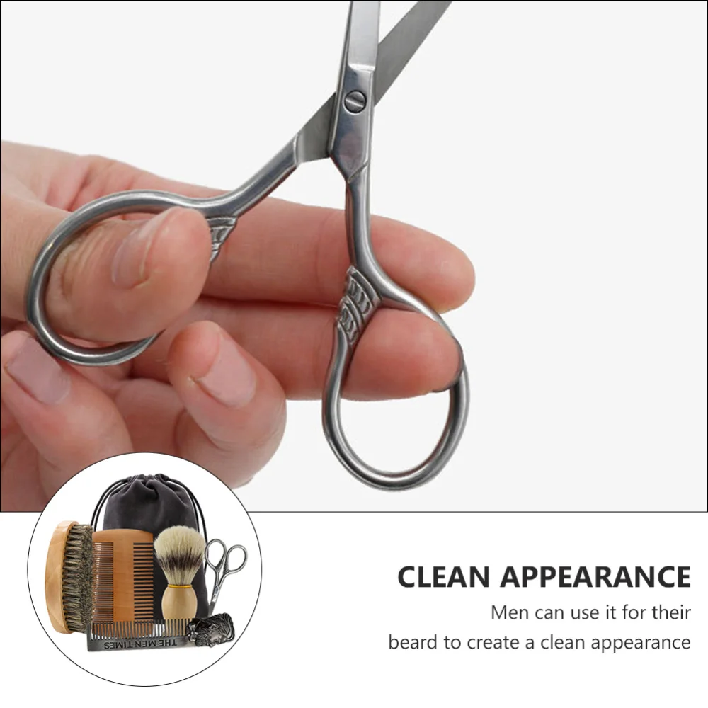 

1 Set Men Shaving Brush Comb Hair Mustache Brush Men Facial Hair Styling Tool