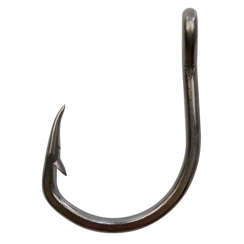 

100pcs/lot 1/0-12/0 10827 Stainless Steel Barbed Fishing Hooks With Big Hook Eyes Catch Bass Fishing Accessories