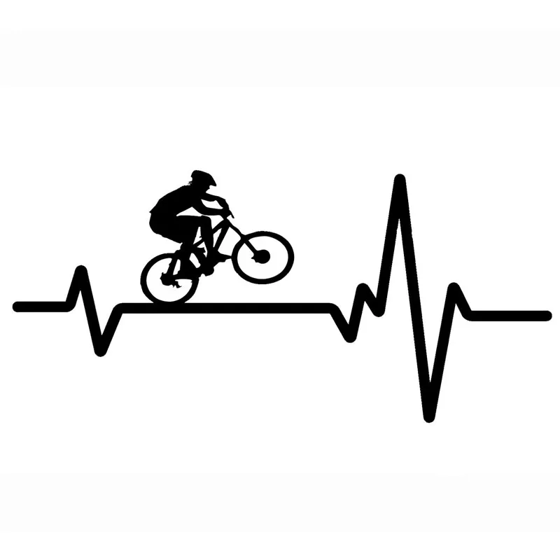 

Mountain Bike Helmet Heartbeat Sticker High Quality Fashion Car Decoration Personality Pvc Decal Black/white, 17cm*8cm