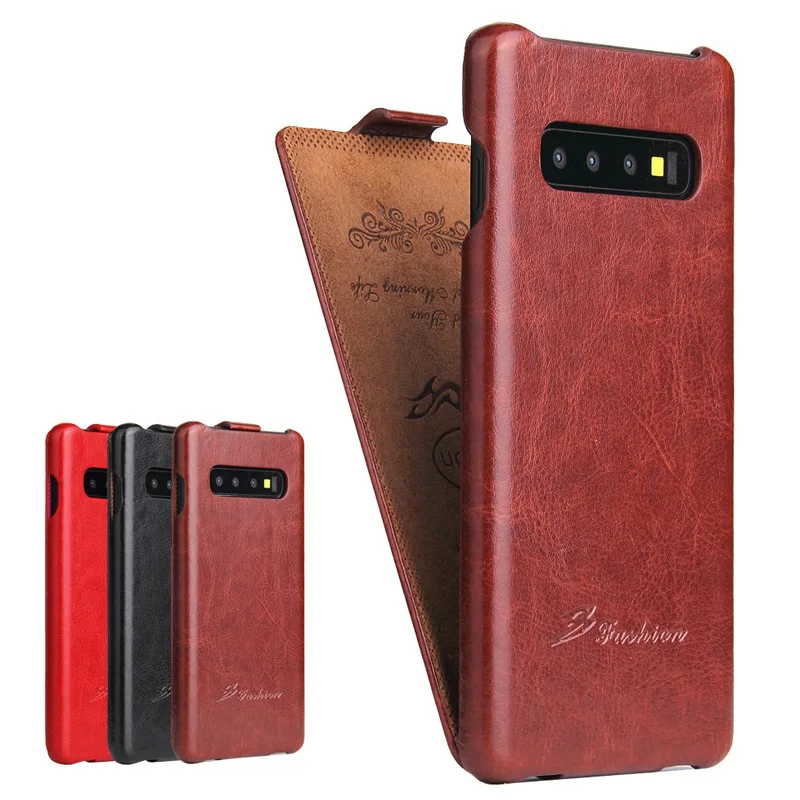 Роскошный кожаный Вертикальный флип-чехол для samsung Galaxy S10 S7 Edge S9 S8 Plus Note 8 Бизнес открытый раскрывающийся чехол S10 S9