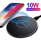 Беспроводное зарядное устройство QI 10 Вт для iPhone 11 12 X XR XS Max 8, быстрая Беспроводная зарядка для телефонов Samsung, Xiaomi, Huawei, беспроводное зарядное устройство Qi