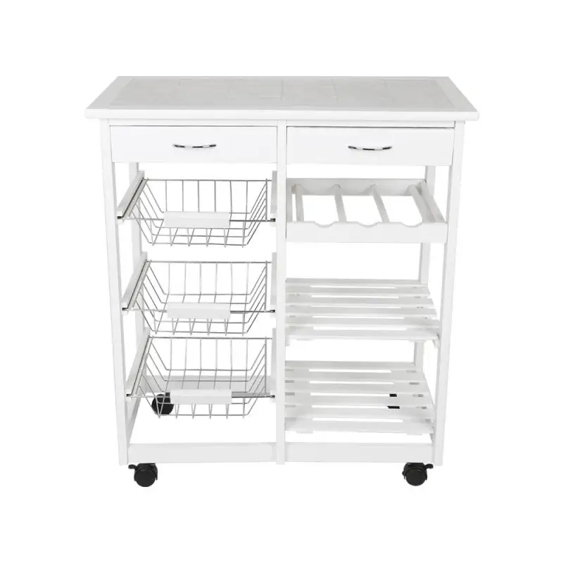 

4-Layer Trolley Rack Storage Holders With Drawer With Wheels Kitchen Shelf Movable Organizer Cart Fast Delivery In 3-7 Days HWC