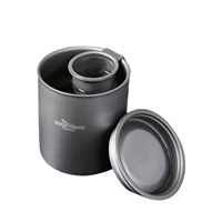 350ml titanium cup with filter multifunctional safe camping mug tea filter pure titanium double layer water cup