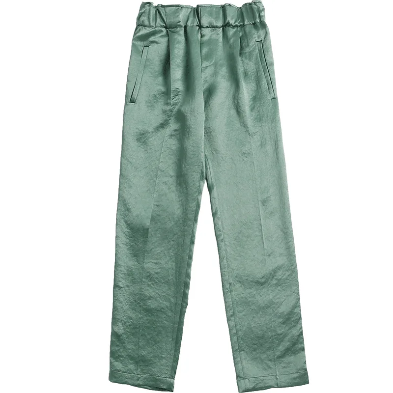 Acetate satin trousers women summer thin and versatile casual ankle-length pencil pants summer women 20118