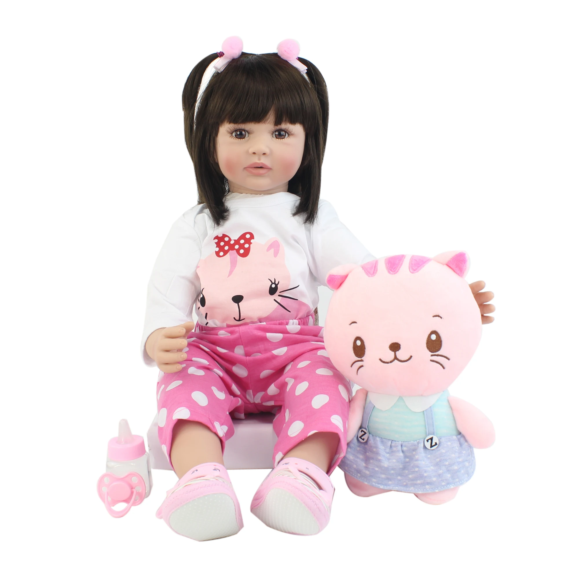 60 см большой Размеры Мягкий силиконовый винил Reborn Baby Doll принцессы малыша живой Bebe