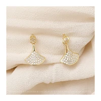 minimalist eco brass 14krhod wzircon korea earring jewelry for women ws925 silver ear needle stud earring hyacinth hotsale