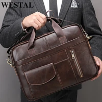 westal mens leather bags men leather laptop bag for document briefcase for teens zip mens business bag tote messenger bags man