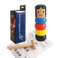 immovable tumbler magic stubborn wood man toy funny unbreakable toy magic tricks close up stage magic toys y022