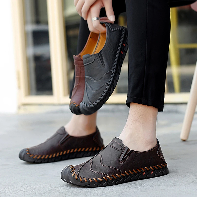 Mens Loafers Lightweight Casual Shoes Breathable Handmade Walking Male Comfortable Summer 2022 Trend Moccasin Homme | Обувь