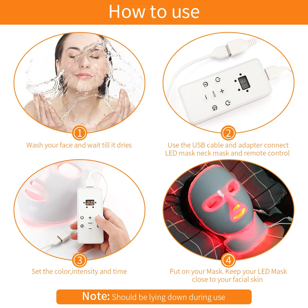 

Upgraded 7 Colors LED Facial Mask Skin Rejuvenation Photon Light Wrinkle Acne Removal Mask Facial Led And Neck Photon Therapy