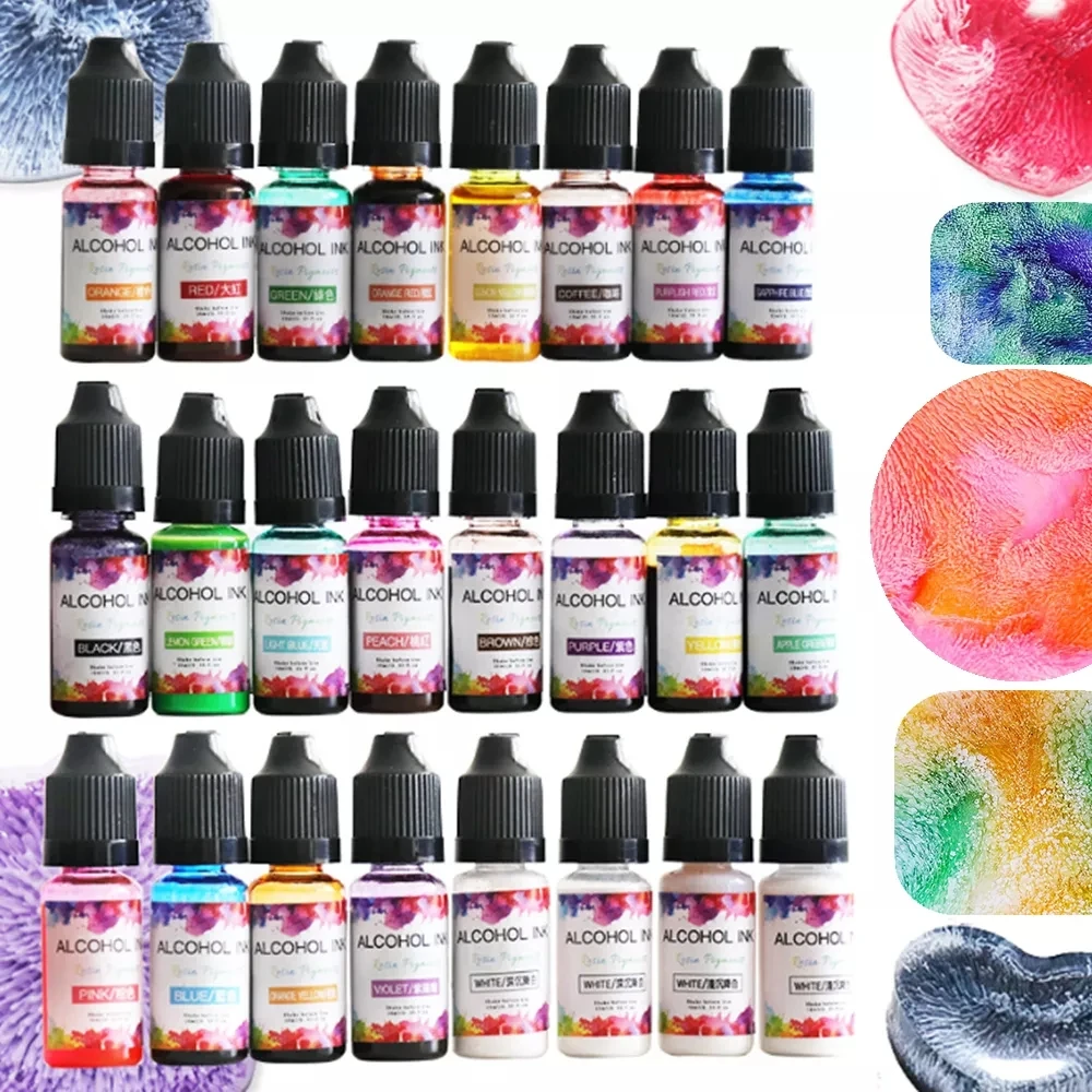 

10ml Epoxy Resin Diffusion Pigment Resin Pigment Alcohol Ink Liquid DIY UV Colorant Dye Diffusion Epoxy Dyeing Jewelry Make