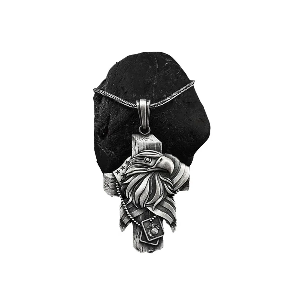 

Fashion ins style bald sea eagles European and American men's hip-hop necklace pendant punk jewelry accessories