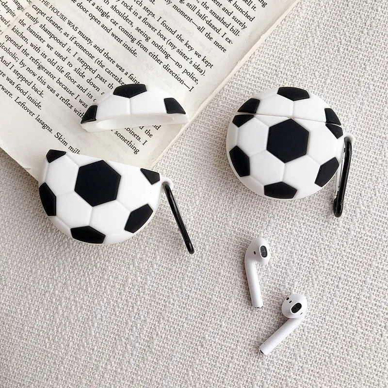 

Soccer Case for Airpods Silicone Football Earphone Protective Cover Sport Style for Airpods 2 Case Cover for Apple AirPods 1 2