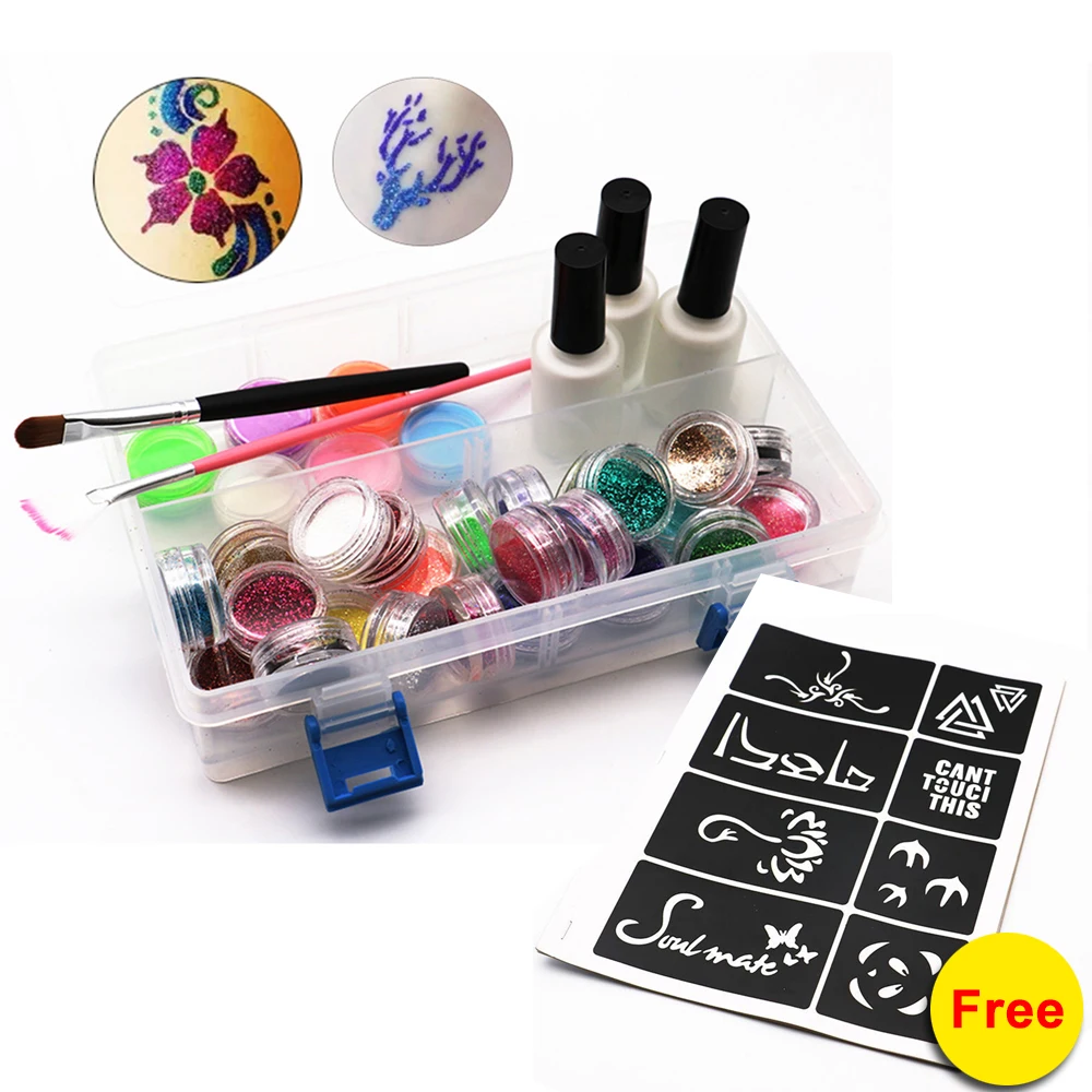 Pro 1 Набор 3D Перманентный алмаз Анти-водяные знаки тела шаблон татуировки шаблоны