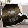 BlessLiving Pug Sherpa Blanket on Beds Animal Throw Blanket for Kids Dog Reflection Bedspread 3D French Bulldog Puppy Sofa Cover 1