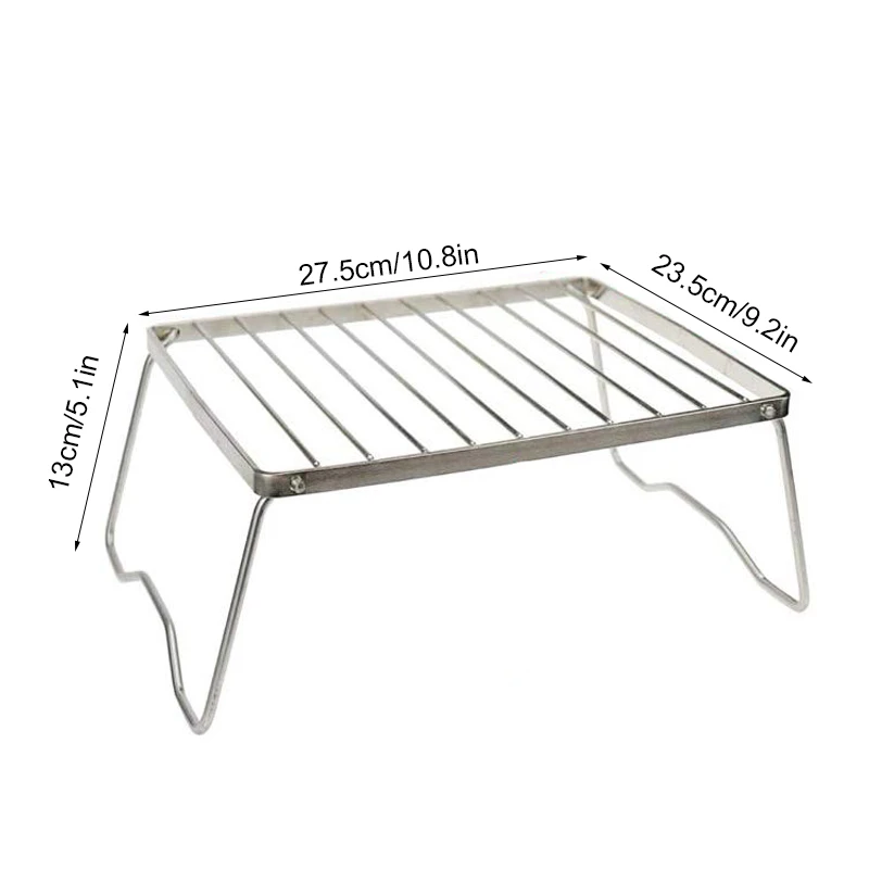 TEENRA Folding BBQ Grill Stainless Steel Barbecue Mini Portable Burner Stove Stand Tools | Дом и сад