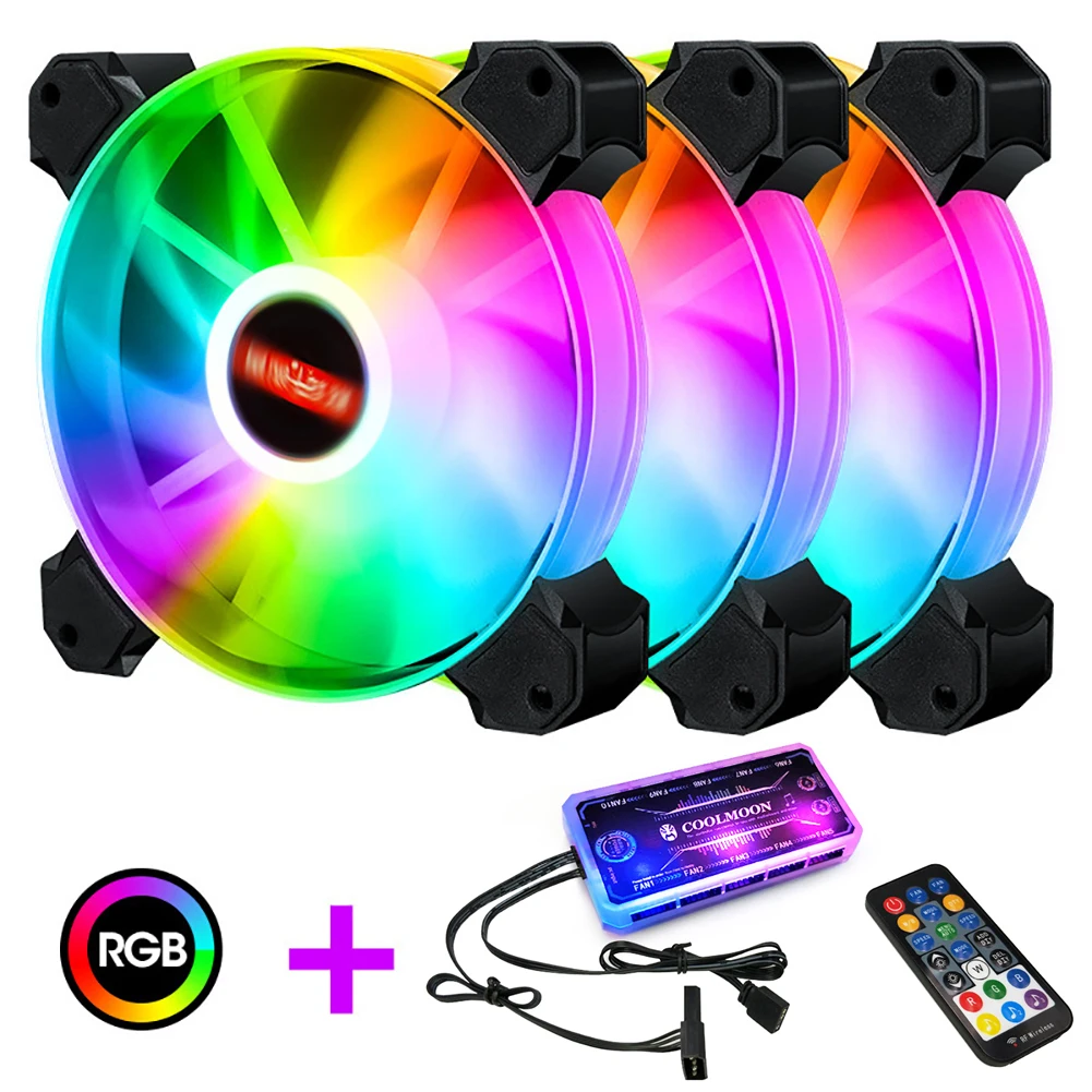 

120mm PC Computer Case Fan Cooling Cooler 6PIN Adjustable RGB Led 12V Mute Ventilador PWM ARGB Fans Adjust Speed Aura Sync