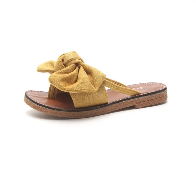 

Women Flat Shoes Summer Sweet Butterfly-knot Slippers 2021 New Casual Beach Flip Flops Ladies Fashion Outside Shoes