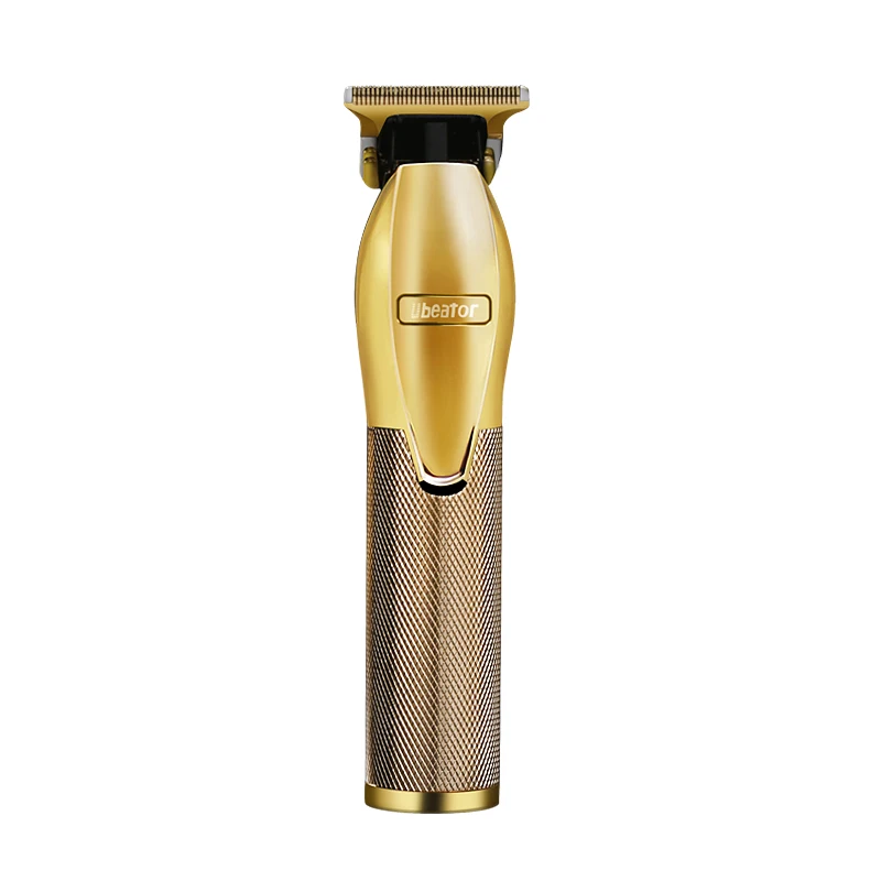 

Gold Metal Barbershop Shaving T-blade Pro Outline Hair ClipperTrimmer Haircut Electric Rechargeable Barber Shaver For Men Kids