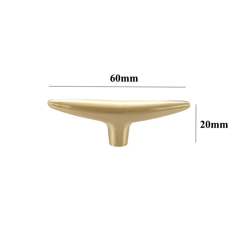 60mm Золотая Ручка шкафа и ручки высокой латуни ручки для ящиков Североевропейский шкаф T бар мебельное оборудование - Цвет: 60mm