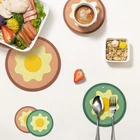 Забавное яйцо, Круглый термостойкий силиконовый коврик для стола, подставка под чашку для напитков, скользящий изоляционный коврик, подложка, милая кухонная утварь