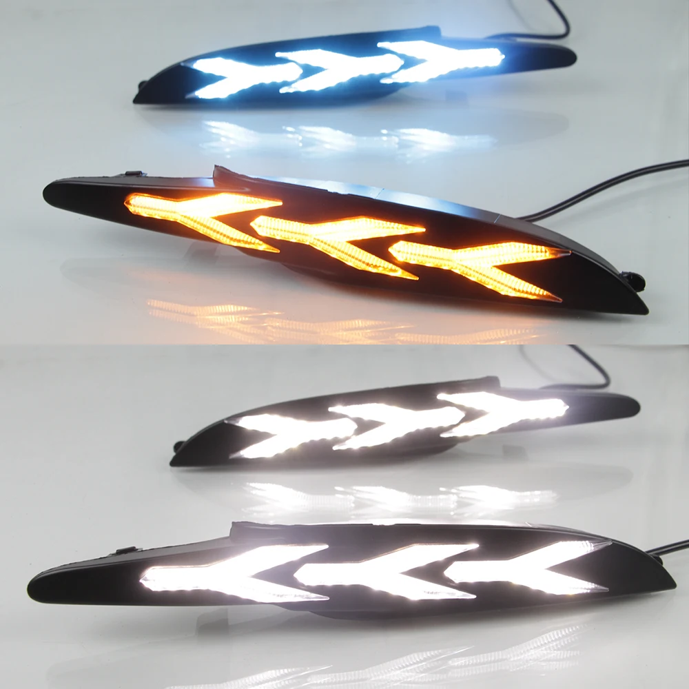 CSGJMY 2 шт. DRL Светодиодный дневной светильник 12V ABS светодиодные противотуманные