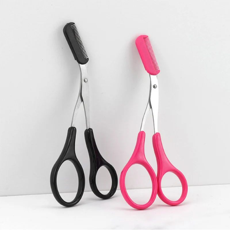 Ножницы для стрижки бровей Нержавеющая сталь моющаяся бритва с расческой