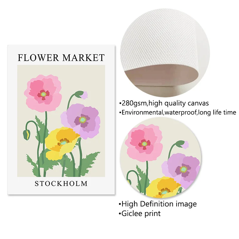 Тюльпан Роза цветочный рынок постеры многоцветный маленький настенный